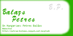balazs petres business card